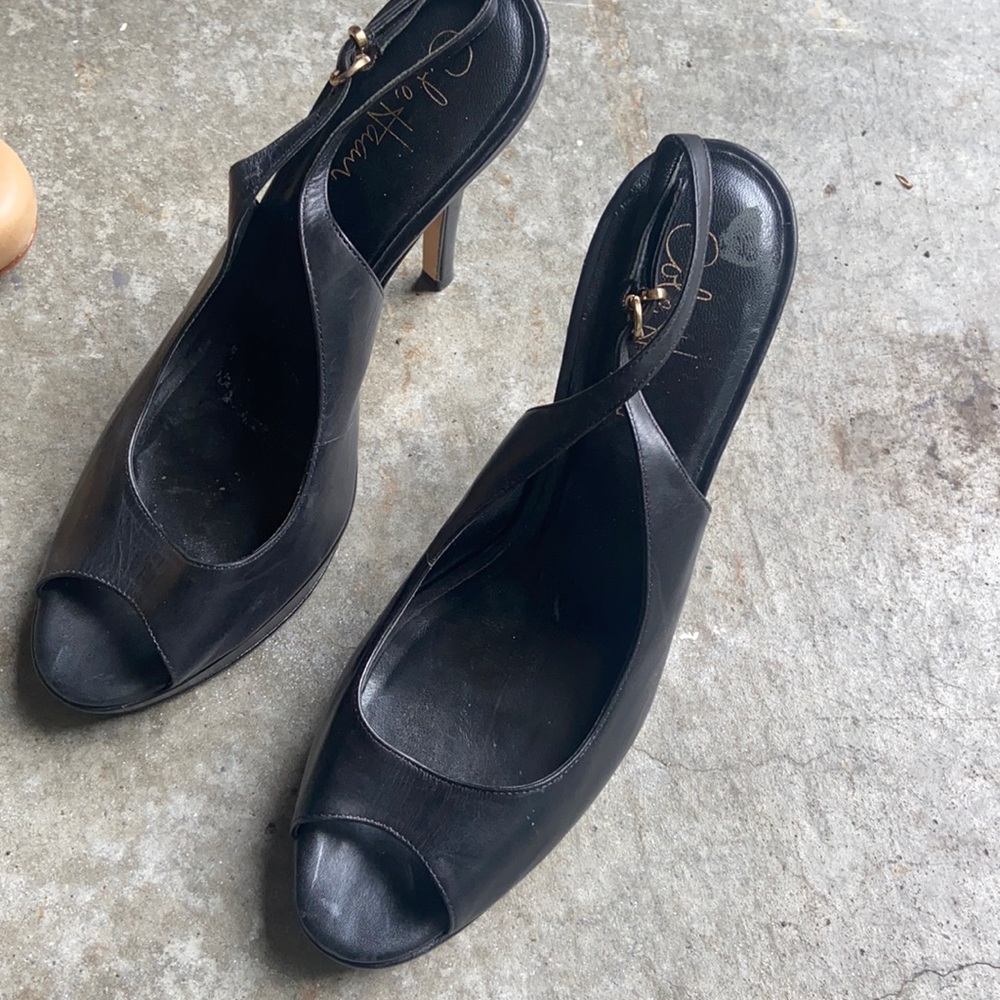 Leather Black Heels